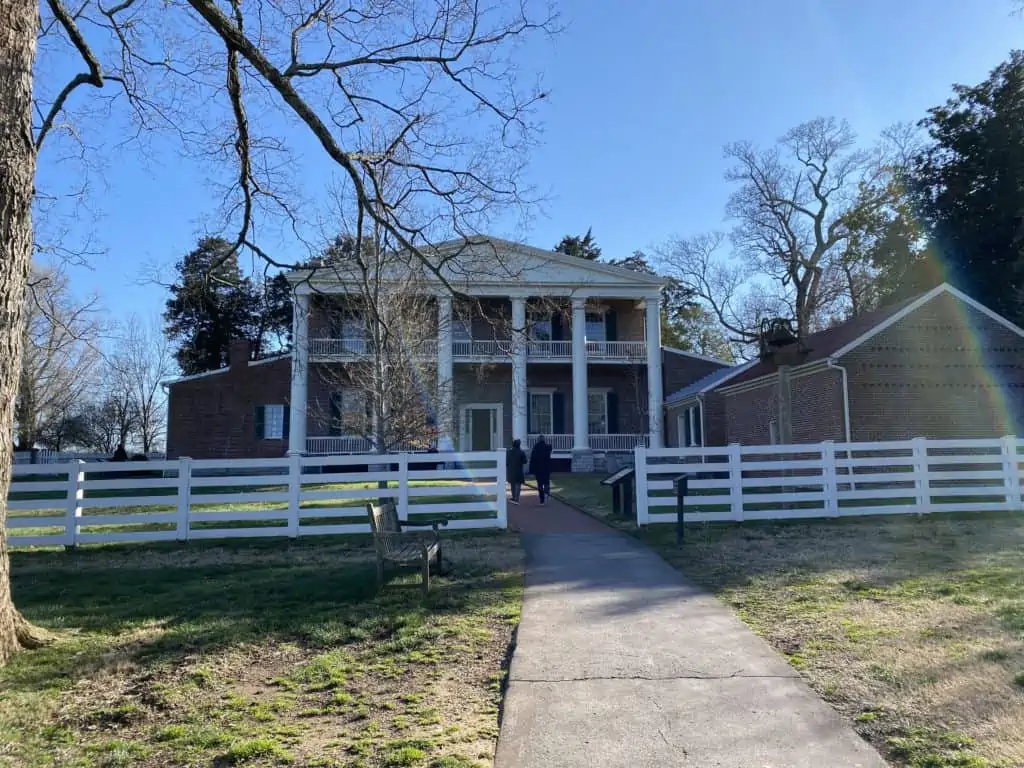 Back view of The Hermitage - Home of President Andrew Jackson near Nashville, TN