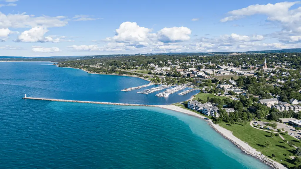 Petoskey is one of those places that you get gorgeous views in every direction.  Look at the bright blue green water.