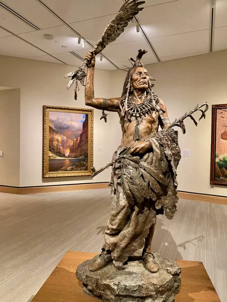 Some of the best native american indian sculptures can be found at the James Museum.