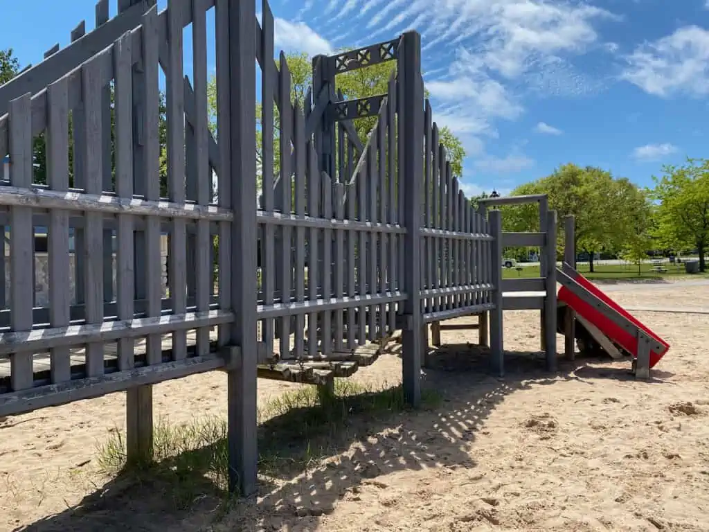 Veterans Park in Elk Rapids has a very nice kids playground area.