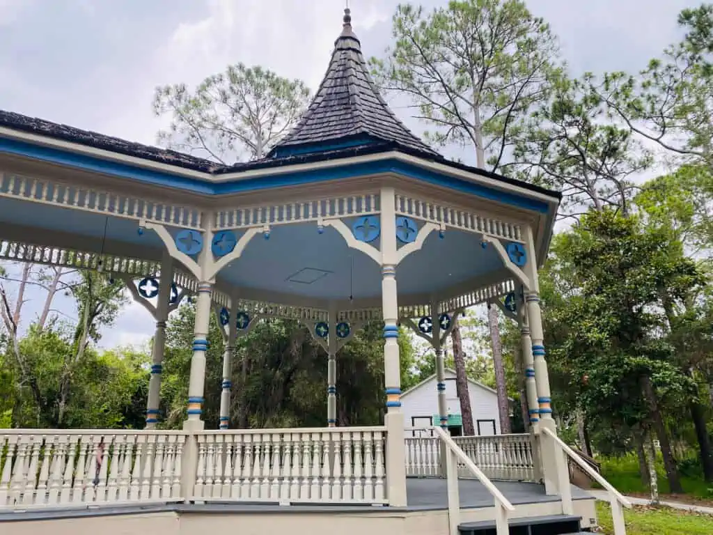 The Williams Park Bandstand has a Victorian feel, but it is a replica circa 1890s.