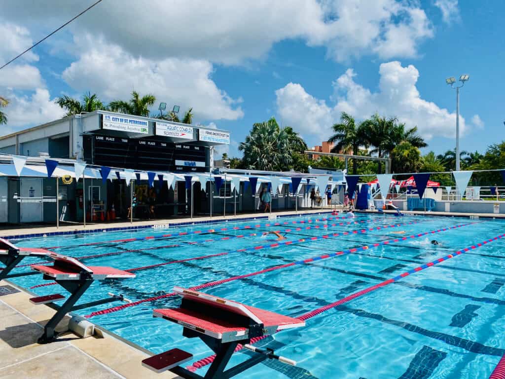 north shore aquatic center meter pool with diving. diving board 25 ft pool.