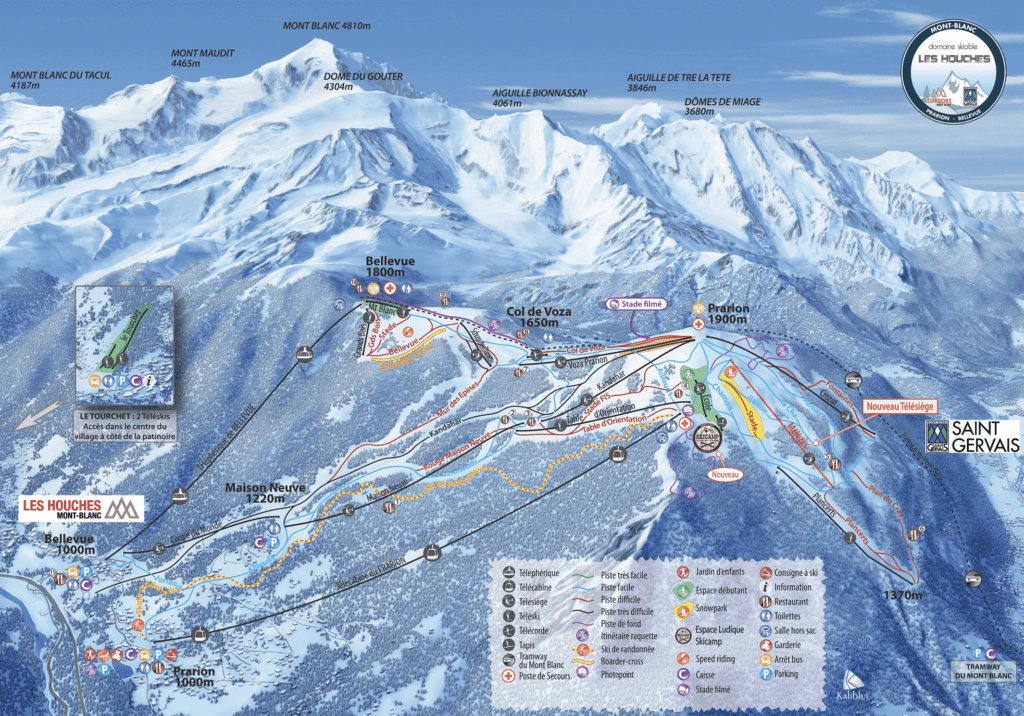 Les Houches Piste Map provided by Chamonix.net