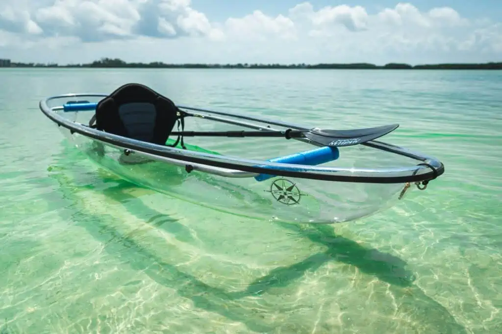 Kayak Tours in St Pete Beach is a fun way to spend the day.  This was taken on the west coast of St Petersburg.  Blue green water with a clear kayak makes it great for seeing fish and sea creatures. - photo by Jimmy Fasner.