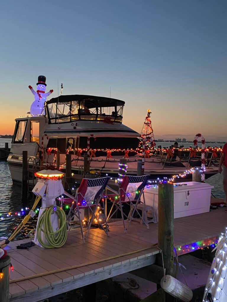 Boat parade in St Petersburg getting ready to leave from Isla Del Sol