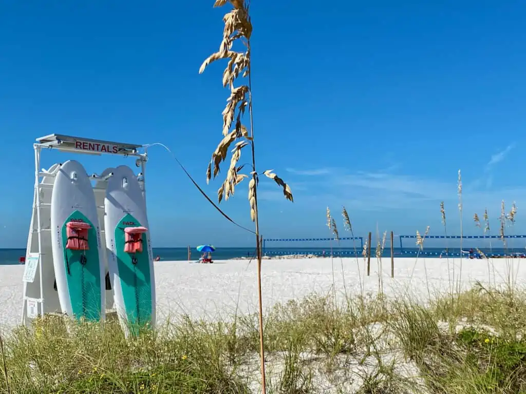 St Pete Beach is one of the best gulf beaches near Ocala Florida. White sands and plenty of paddleboarding and volleyball options - as shown in Upham Beach. It is one of the Closest gulf beach to ocala florida.