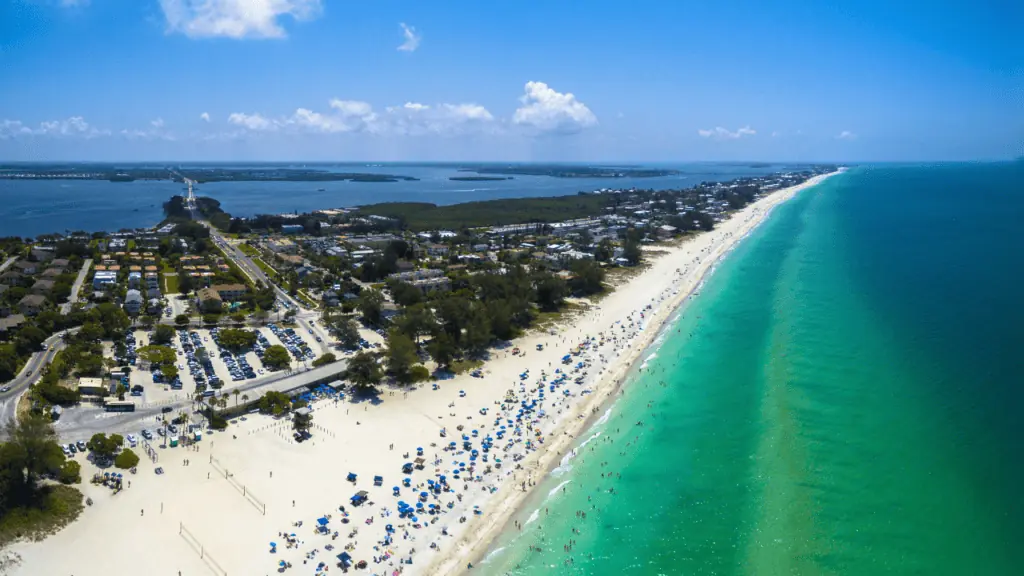 Anna Maria Island Aerial Photo of the crystal clear water