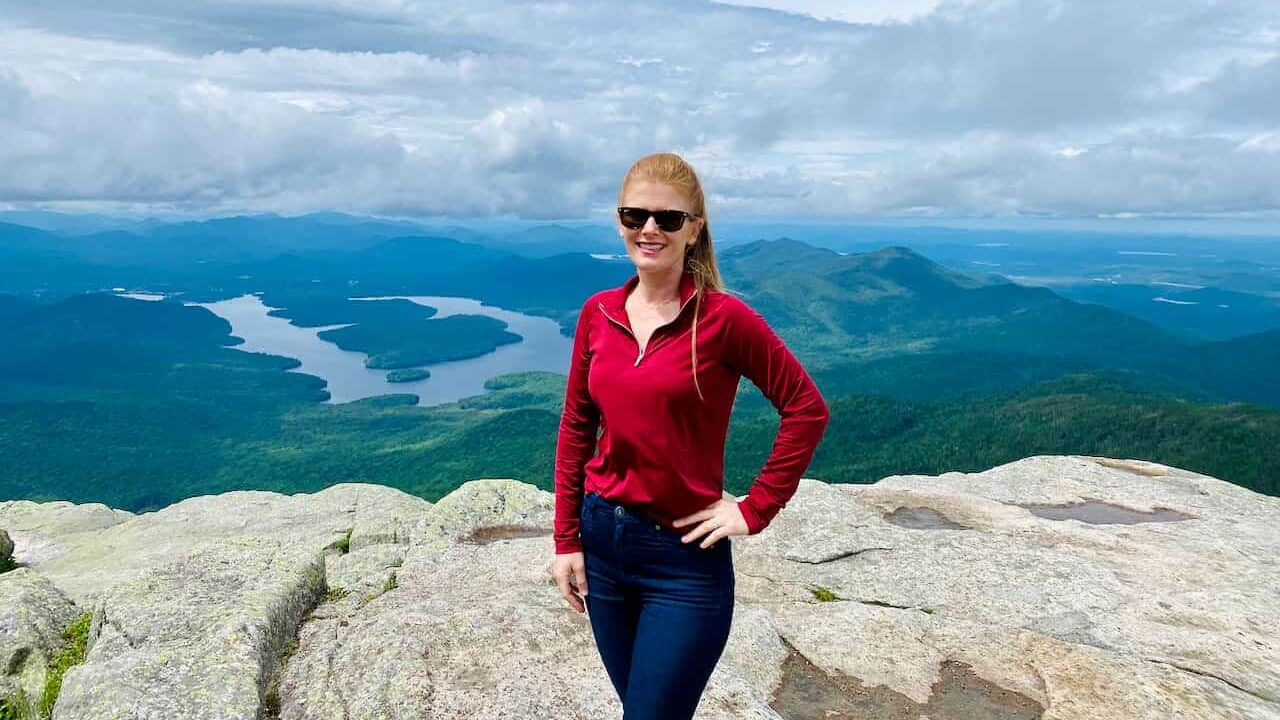 Erin at Whiteface Veterans Memorial Highway near Lake Placid, New York