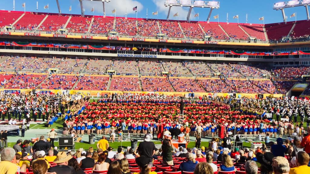 Erin's photo of a football game at Raymond James Stadium.