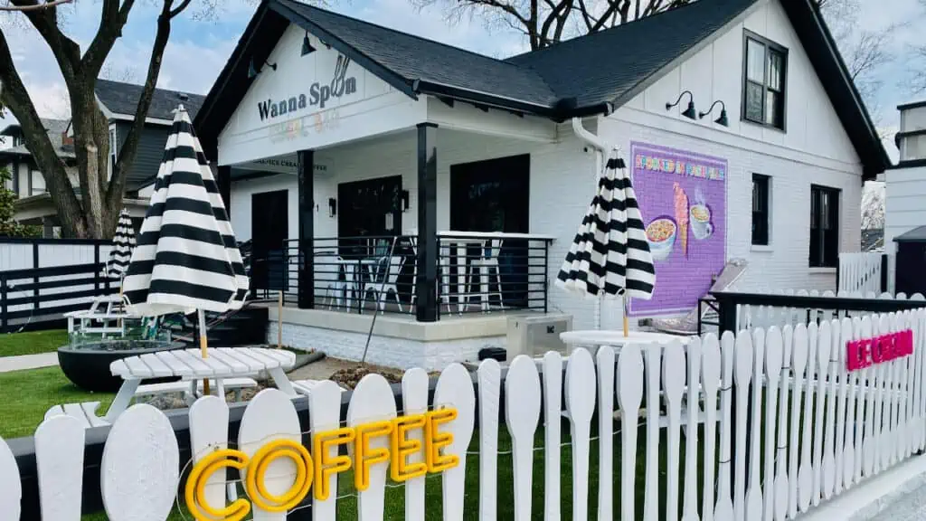 Wanna Spoon Cereal Bar, is one of the cutest 12 South Nashville Restaurants with a fire pit and fenced front yard.