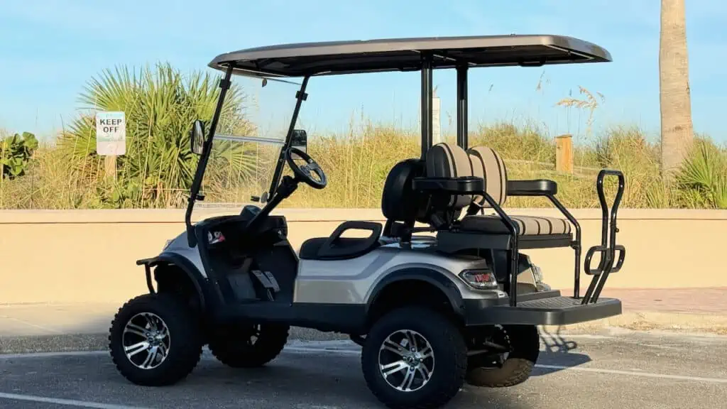 Showing golf cart in St Pete Beach 